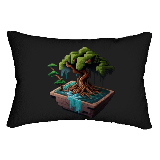 8 Bit Bonsai Tree Lumbar Pillows
