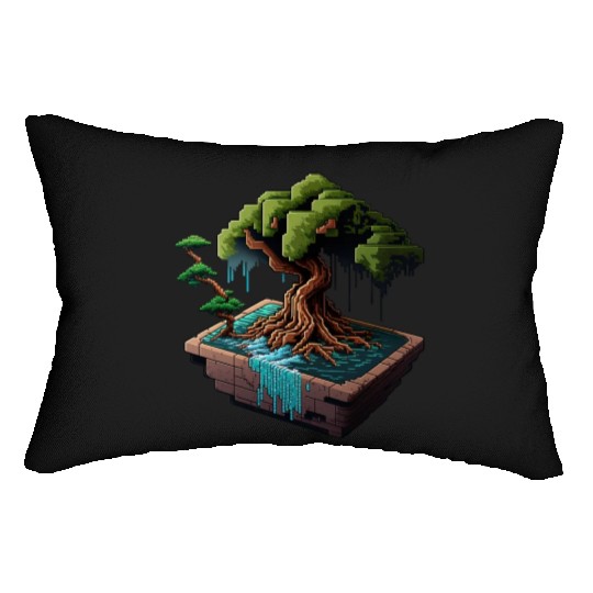 8 Bit Bonsai Tree Lumbar Pillows