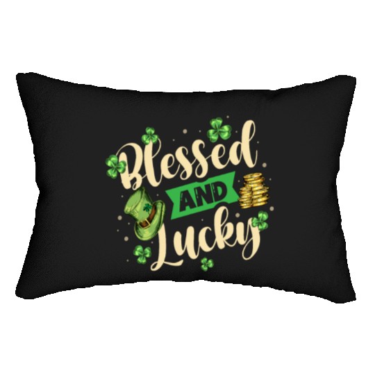 Blessed And Lucky Irish Pride St. Patricks Day Lumbar Pillows