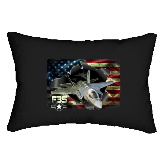 F 35 Lightning Air Force Military Veteran Pride US Lumbar Pillows