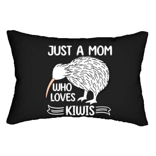 Funny Just A mom Who Loves Kiwis saying Kiwi Bird Lumbar Pillows