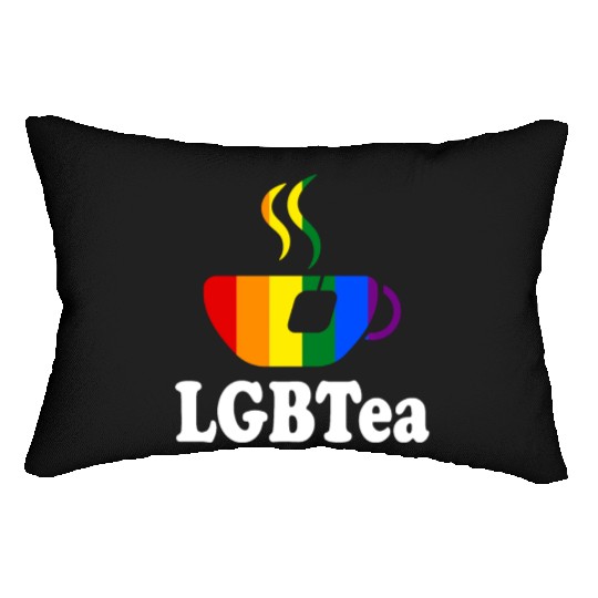 LGBTea Funny Teacup Rainbow Pride Month Gay Tea Lo Lumbar Pillows