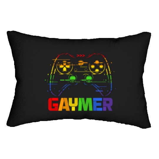 Gaymer LGBT Rainbow Flag Lumbar Pillows
