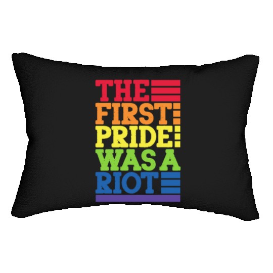 The First Pride Was A Riot, LGBT Rainbow Lumbar Pillows
