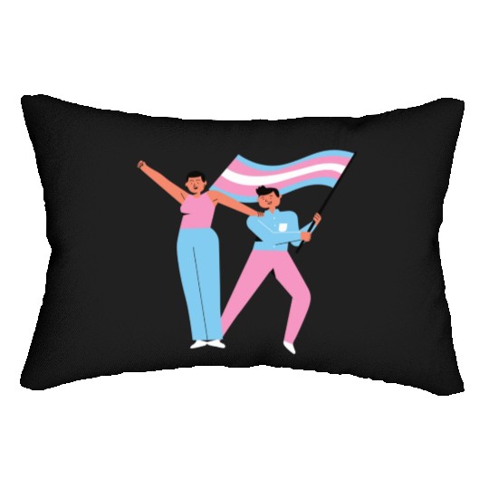 lesbian lgbtq pride valentine day 2023 valentines Lumbar Pillows