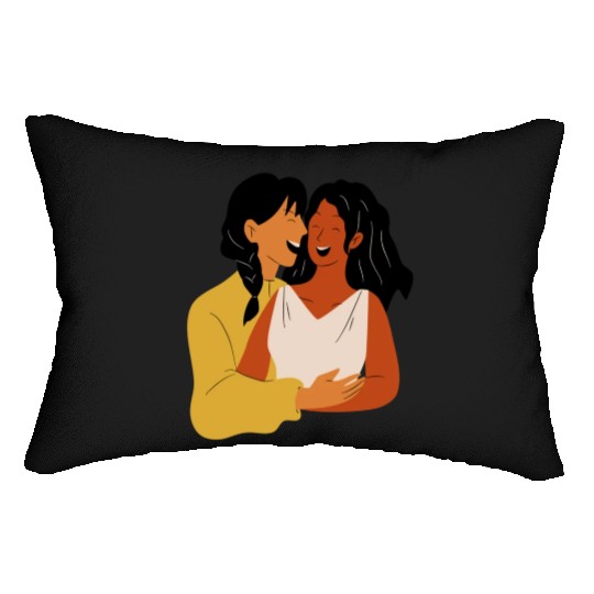 lesbian lgbtq pride valentine day 202 valentines Lumbar Pillows