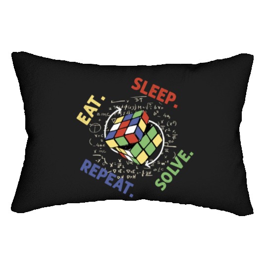 Eat Sleep Solve Repeat Math Speed Cubing Genie Lumbar Pillows