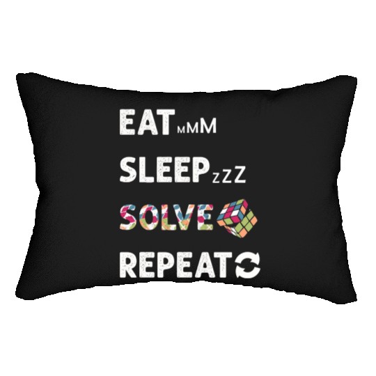 Eat Sleep Solve Repeat Math Speed Cubing Genie Lumbar Pillows