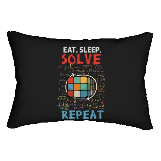 Eat Sleep Solve Repeat Math Speed Cubing Genie Lumbar Pillows