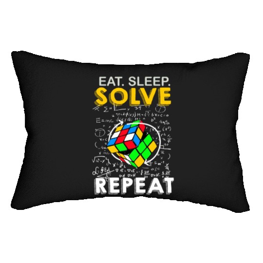 Eat Sleep Solve Repeat Math Speed Cubing Genie Lumbar Pillows