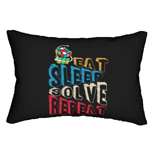 Eat Sleep Solve Repeat Math Speed Cubing Genie Lumbar Pillows