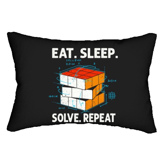 Eat Sleep Solve Repeat Math Speed Cubing Genie Lumbar Pillows