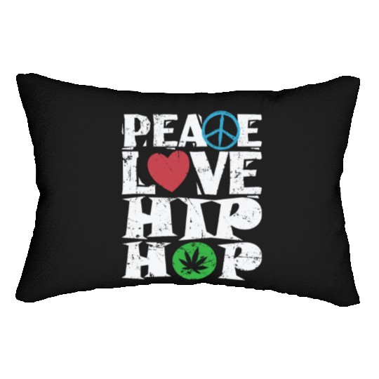 Peace Love Hip Hop Music Direction Rap Lumbar Pillows