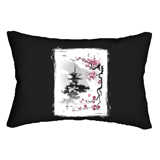 Cherry Blossom Jiin Japan Nature Lumbar Pillows