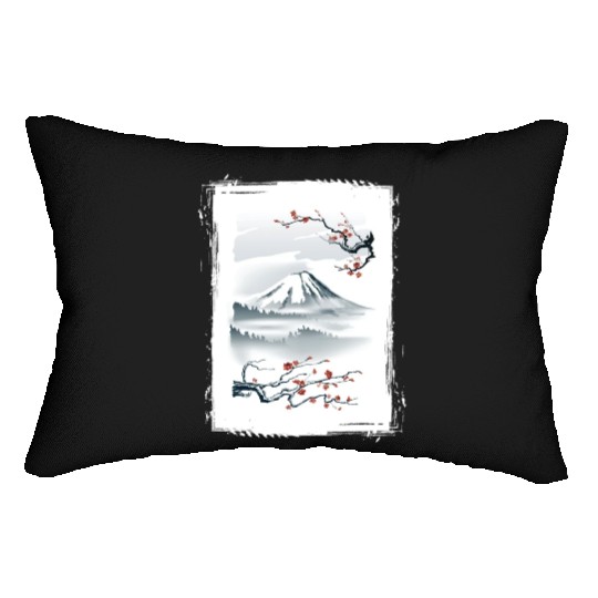 Fuji Cherry Blossom Cherry Tree Japan Lumbar Pillows