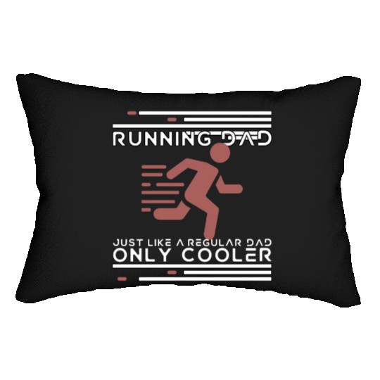 Funny Running For Men Dad Marathon Runner Coach Lumbar Pillows