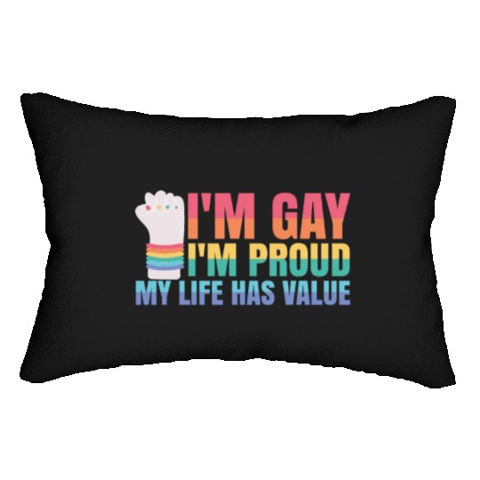 Gay Pride Month Equality Rainbow Lumbar Pillows