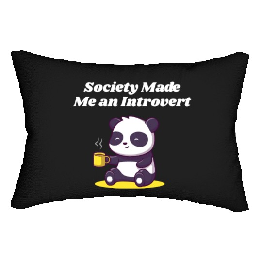 Handcrafted by Society Introvert Sayings Antisocia Lumbar Pillows
