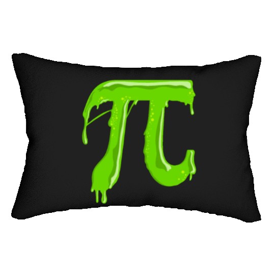 Green Slimy Pi - Funny Pi Day Math Teacher Lumbar Pillows