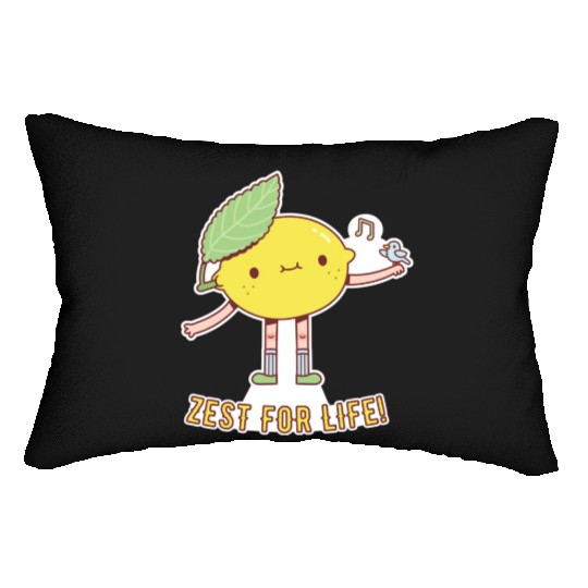 Cute Lemon and Bird Zest For Life Lumbar Pillows