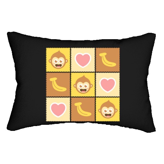 Cute Monkey and Banana Pattern Lumbar Pillows