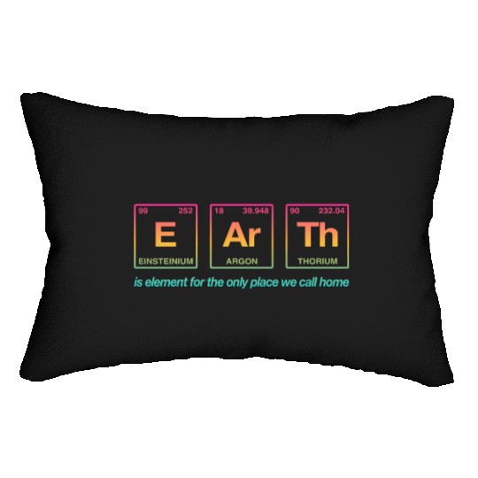 EARTH - written in elements of the periodic table Lumbar Pillows