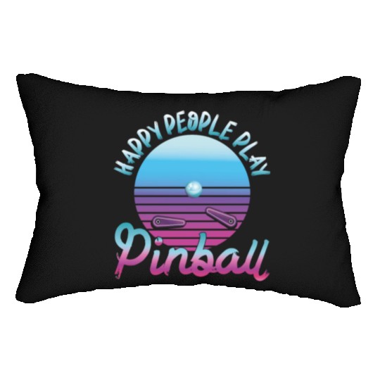 Happy People Play Pinball Retro 80s Lumbar Pillows