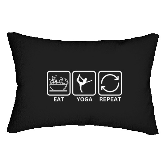 Eat more plants do more yoga repeat Lumbar Pillows