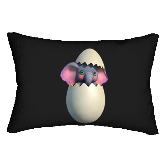 Baby elephant hatch Lumbar Pillows