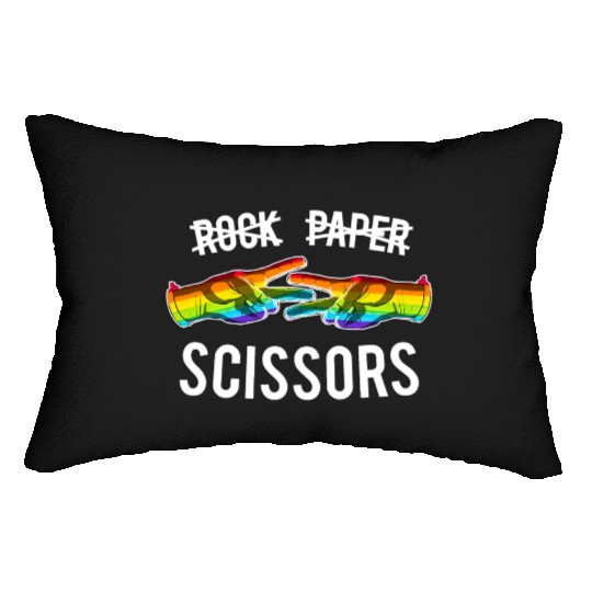 Rock Paper Scissors Lesbian Pride Rainbow LGBT Lumbar Pillows
