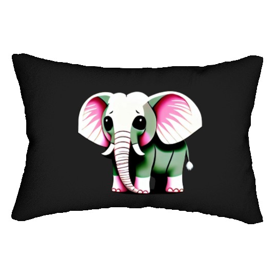 Little Elephant Cartoon - Cute Love Adventure 6 Lumbar Pillows