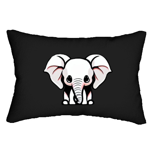 Little Elephant Cartoon - Cute Love Adventure 12 Lumbar Pillows