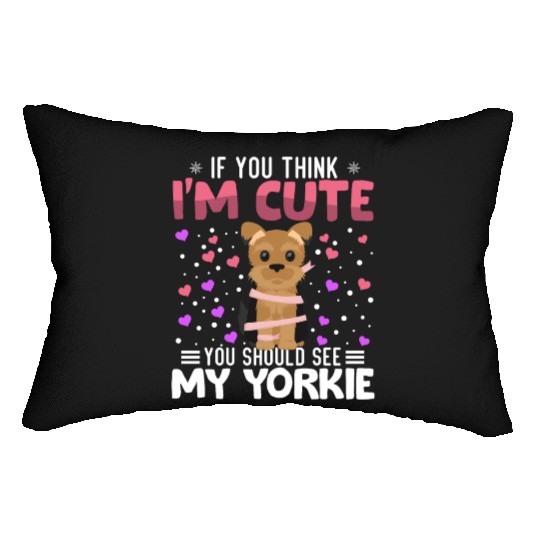 Yorkie Heart Valentine's Day Animal For Womens Lumbar Pillows
