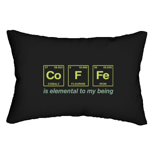 COFFEE - with elements of the periodic table Lumbar Pillows
