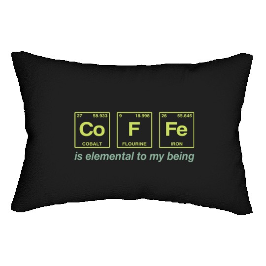 COFFEE - with elements of the periodic table Lumbar Pillows