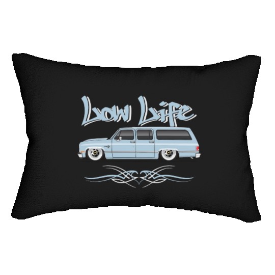 low life Light Blue Lumbar Pillows