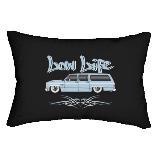 low life Light Blue Lumbar Pillows