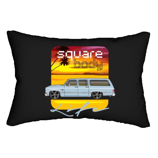 square Light Blue Lumbar Pillows