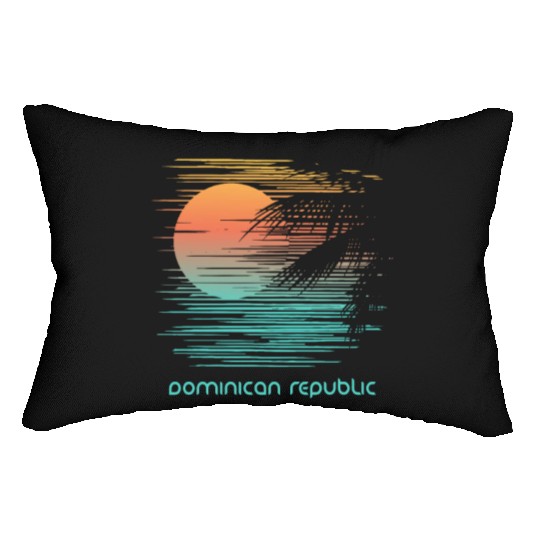 Artistic Dominican Republic Palm Tree Vacation Lumbar Pillows