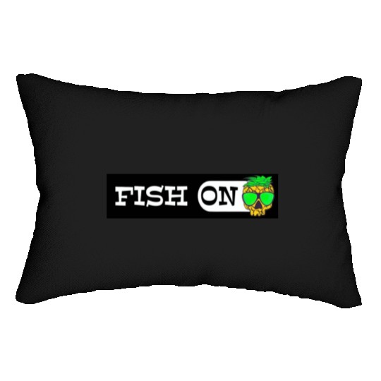 Fish ON pineapple Sticker go fishing mode Lumbar Pillows