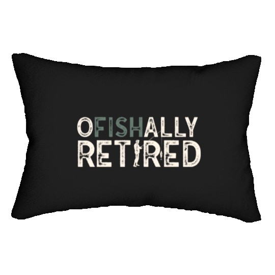 Ofishally Retired Fishing Retro Retirement Fishing Lumbar Pillows