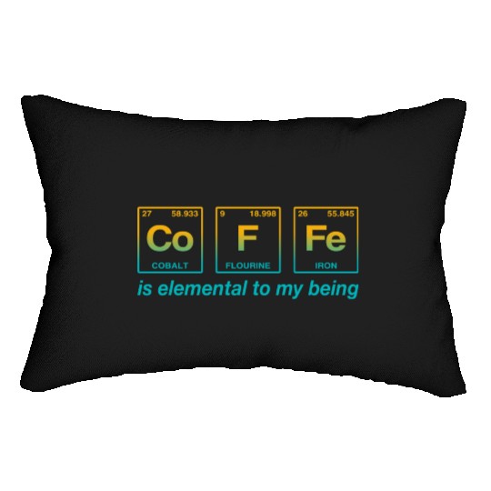 COFFEE - with elements of the periodic table Lumbar Pillows