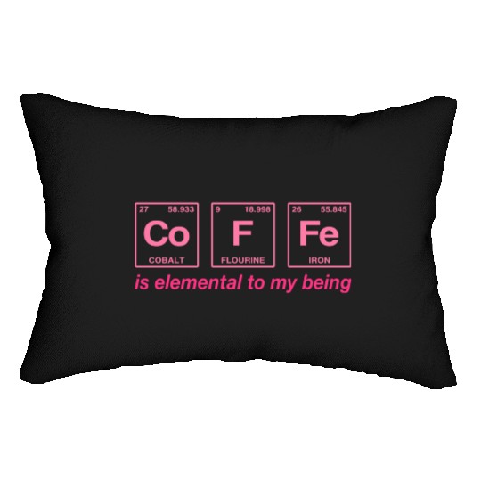 COFFEE - with elements of the periodic table Lumbar Pillows