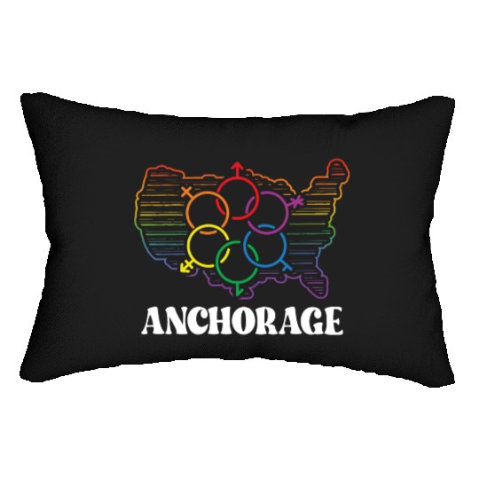 Anchorage Pride Month Pride Flag LGBT Community LG Lumbar Pillows