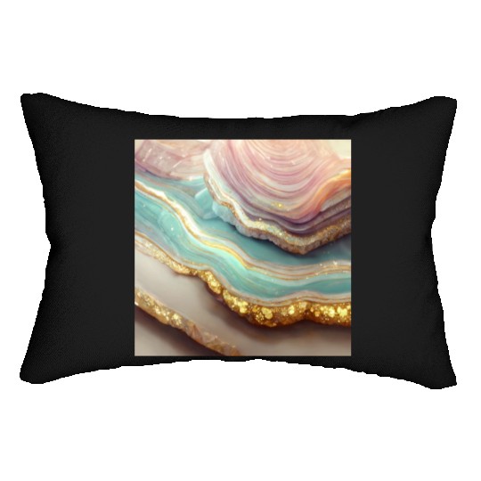 Pastel Agate Geode Stone Lumbar Pillows