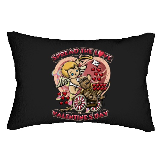 Spread The Love Cupid Arrow Heart Lumbar Pillows