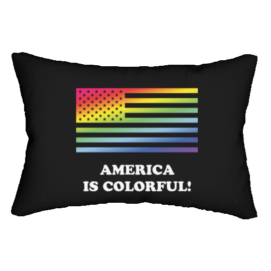 America Is Colorful! (Stars And Stripes) Lumbar Pillows