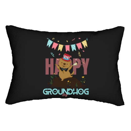 Happy Groundhog Day Lumbar Pillows