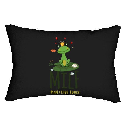 milf man i love frogs Lumbar Pillows