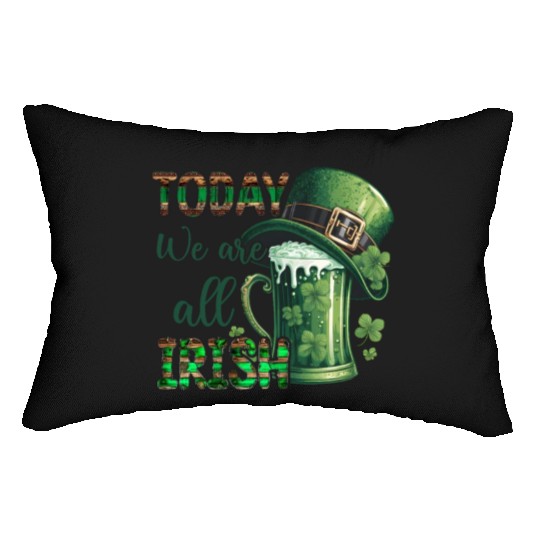 Mens St Patricks Day All Irish Green Shamrock Lumbar Pillows